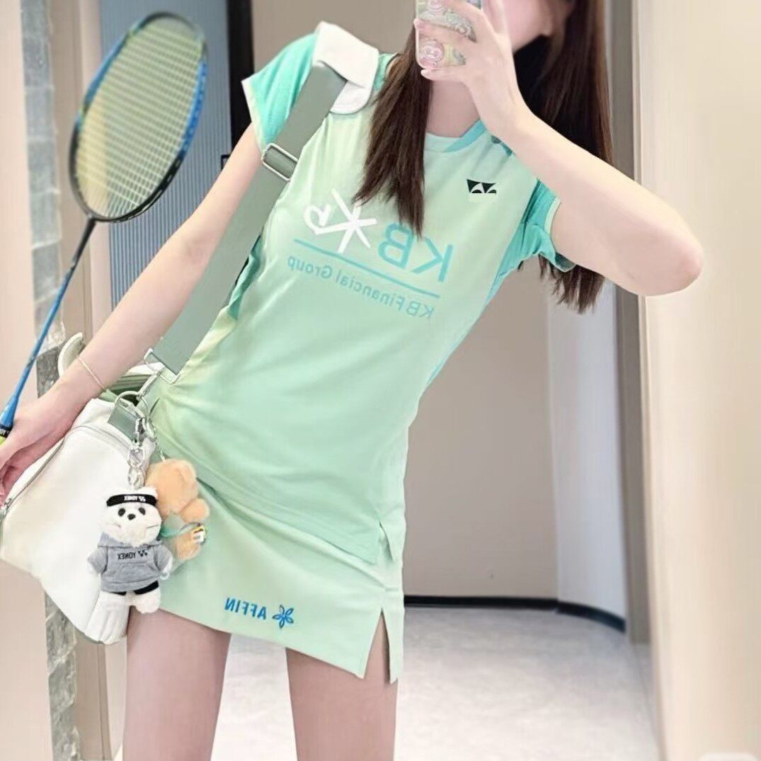 新款羽毛球服2025款男女款短袖速干面料雅思组合同款