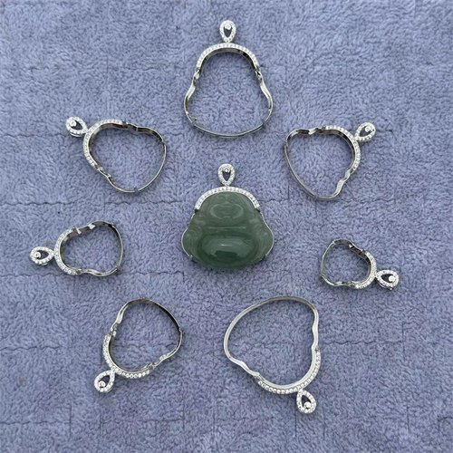 S925纯银佛公吊坠空托