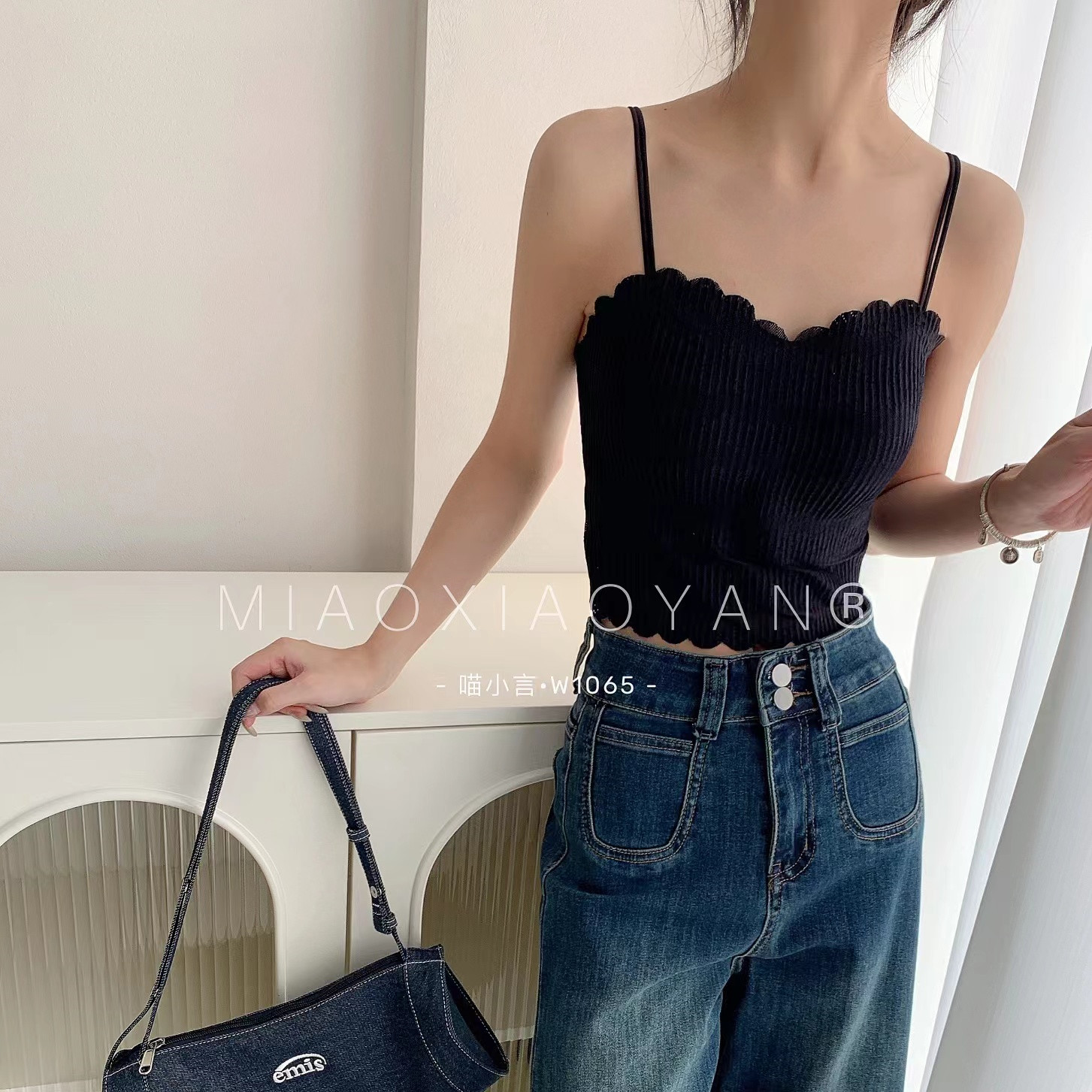 喵小言少女波浪纹泡泡蕾丝W1065