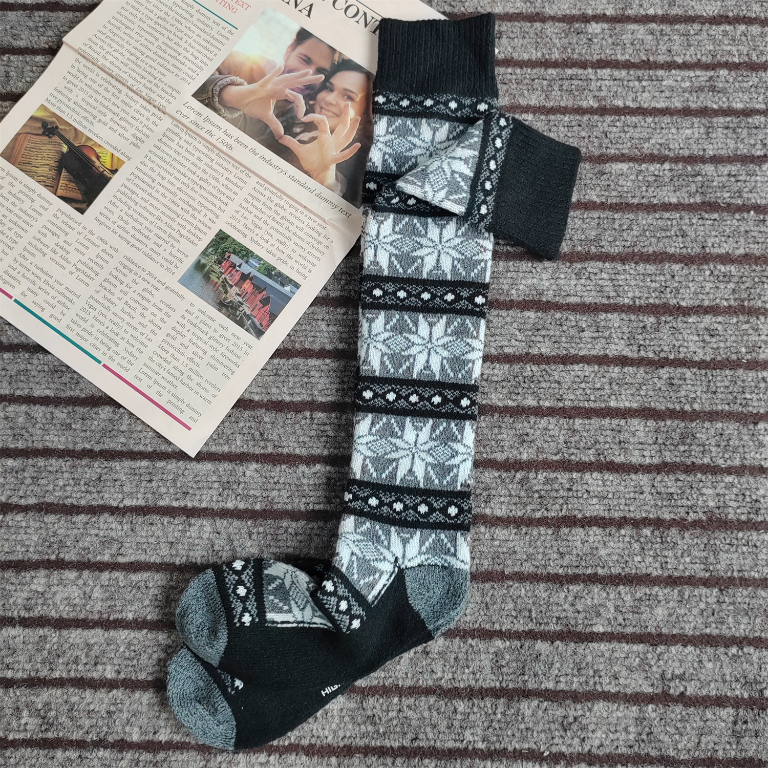 太湖绒长筒袜秋冬复古袜子