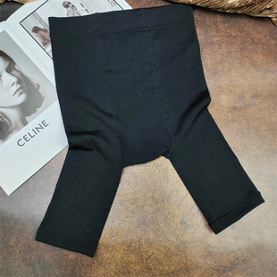 日单高品 暖宫睡眠裤 秋冬保暖加绒安全裤 底裤 黑色 高腰修身 外贸