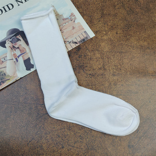 长筒堆堆袜女白色中筒袜女春夏季 JK学院风白袜子女生高筒袜松口