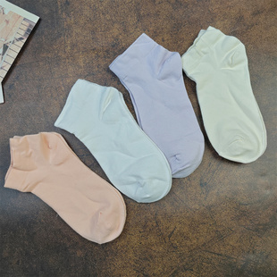 好穿纯棉短袜女春夏松口袜子白色简约低腰女袜全棉奶白色袜子