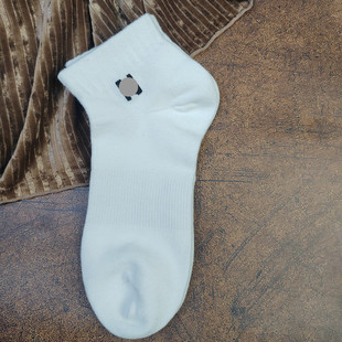 短筒纯棉袜子黑白色女袜 高运动袜男女同款 出口单 好袜子性价比