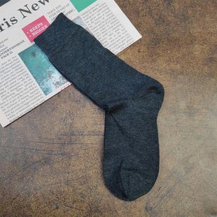 袜子女 羊绒女袜中筒秋冬袜子无骨缝合纯灰色简约百搭款 日单 好穿