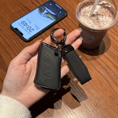 钥匙牛皮+铝合金LS-001简约风