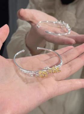 OQB月桂花手镯桂花925银古风手汉服链手环镯子闺蜜情人节礼物女友