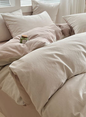 卡丝迪尔KISSDEARA类秋冬季加厚磨毛床上四件套全绵100%纯棉简约