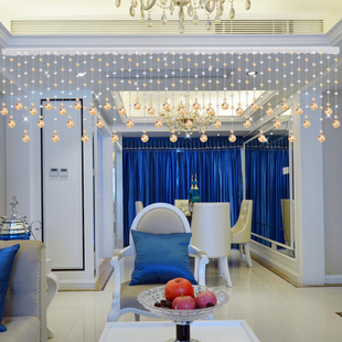 珠帘水晶隔断帘客厅挂帘门帘珠子装 饰吊饰串珠链卫生间免打孔新款