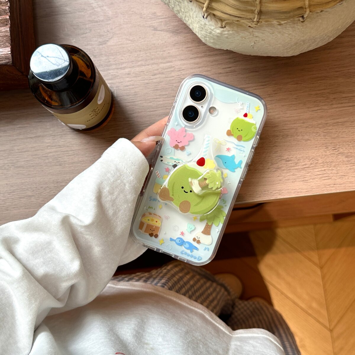 圆边双层 夏日jellycat椰子适用iPhone16pro手机壳新款小众创意苹果15promax网红超火高级感13promax全包保护