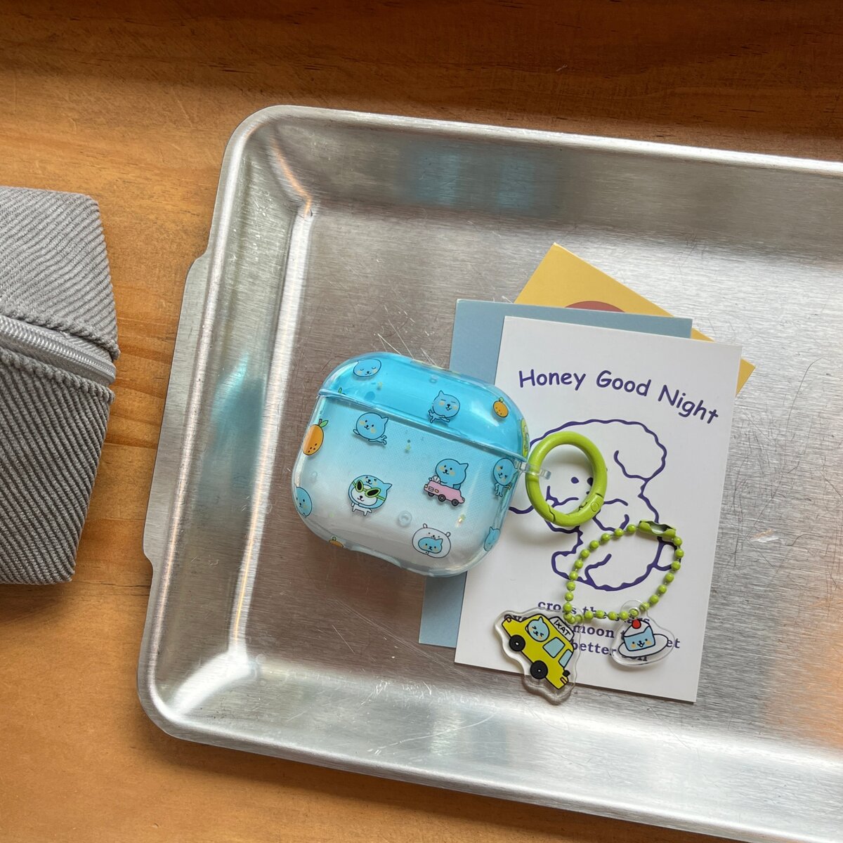耳机 渐变蓝酷儿适用苹果 AirPods 4新款耳机壳AirPods 1/2防摔AirPods 3简约保护套AirPods Pro 第二代防尘