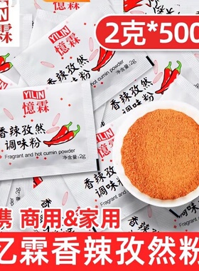 忆霖香辣孜然包2g*500小包孜然粉烤鸡炸鸡撒料外卖黑胡椒粉商用