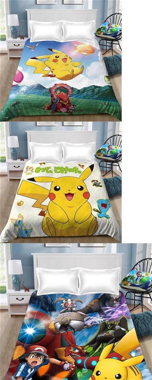 Tùy chỉnh để lập bản đồ tùy chỉnh phim hoạt hình anime Pikachu tờ đơn mảnh 1,5m trẻ em in tờ - Khăn trải giường ga trai giuong