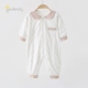 婴儿连体衣秋冬季 纯棉保暖夹棉40g女宝宝翻领长袖 薄棉哈衣家居服