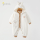 婴儿连体衣冬季 摇粒绒恒温棉240g男女宝宝小熊哈衣连帽厚棉外出服