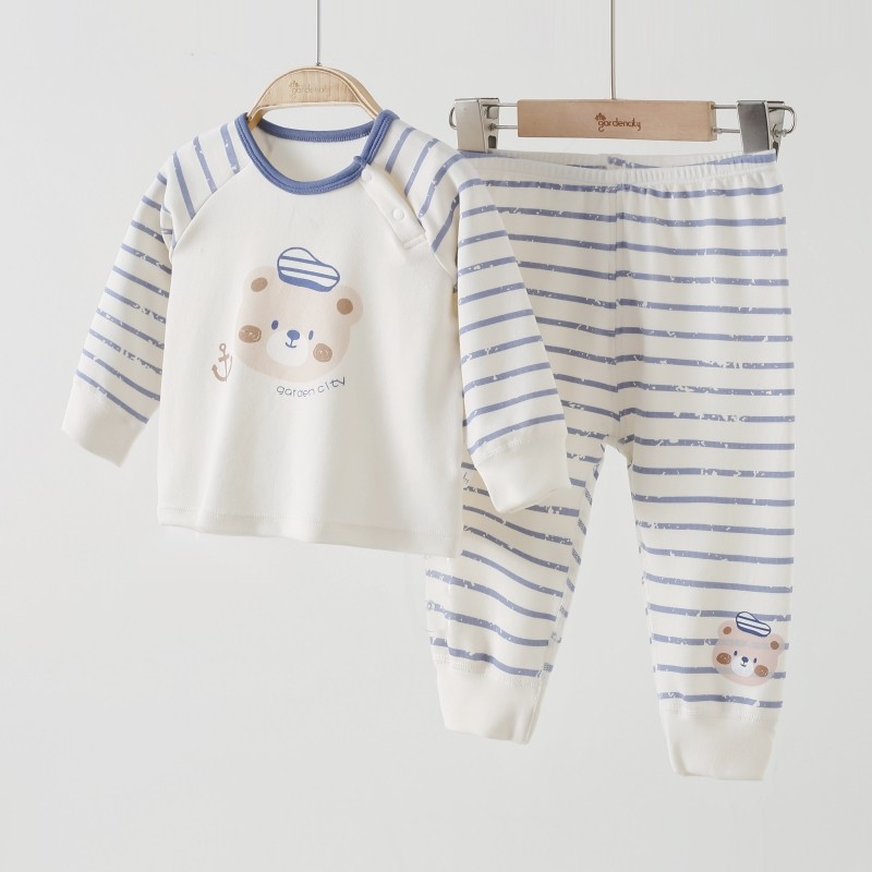 婴儿家居服套装秋冬保暖打底内衣莫代尔棉舒绒宝宝秋衣秋裤两用档