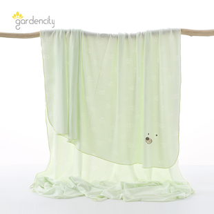 婴儿盖毯夏季 莫代尔凉感熊猫提花宝宝冰丝毯新生儿包单夏凉被 薄款