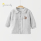 婴儿薄棉外套秋冬80g夹棉男女宝宝小松鼠翻领对开中长款 保暖上衣