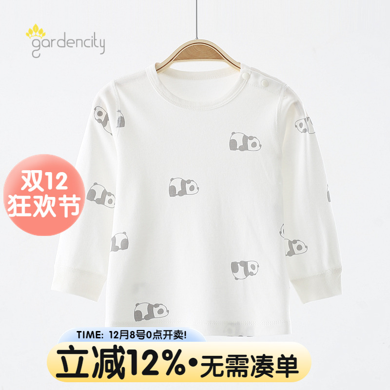 莫棉婴儿上衣春秋长袖