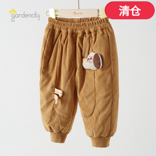 秋冬季 加厚保暖褲 清倉(cāng) 白鴨絨燈芯絨男女寶寶棉褲 嬰兒羽絨褲 反季