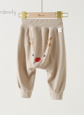 婴儿秋裤秋冬莫代尔棉舒绒中腰大屁屁裤子男女宝宝保暖裤打底内穿