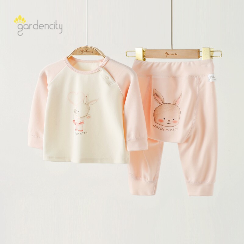 婴儿家居服套装秋冬莫代尔棉舒绒男女宝宝中腰大PP裤保暖秋衣秋裤