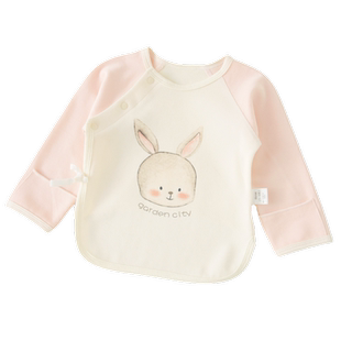 清仓-新生儿半背衣0-3个月宝宝保暖上衣春秋莫代尔棉舒绒初生婴儿