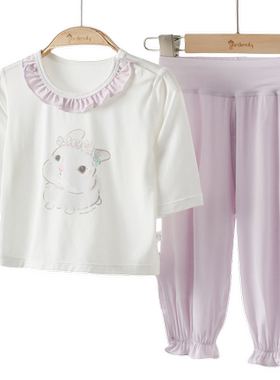 女宝宝家居服套装9分袖睡衣