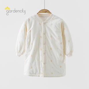 婴儿睡袍秋冬保暖80g夹棉卡通男女宝宝家居服防踢中长款 薄棉睡衣