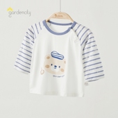 零碳莫代尔凉感宝宝9分袖 婴儿家居服上衣夏季 薄款 条纹t空调服睡衣