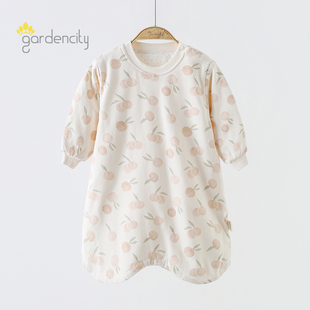 婴儿睡袍秋冬夹棉40g保暖女宝宝薄棉家居服睡衣睡袋防踢被小女孩