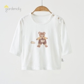 零碳莫代尔凉感男女宝宝熊猫提花9分袖 婴儿家居服上衣夏季 薄款 T恤