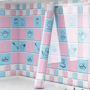 厨房防油贴纸防水自粘墙贴灶台台面瓷砖翻L新橱柜子加厚大理石贴