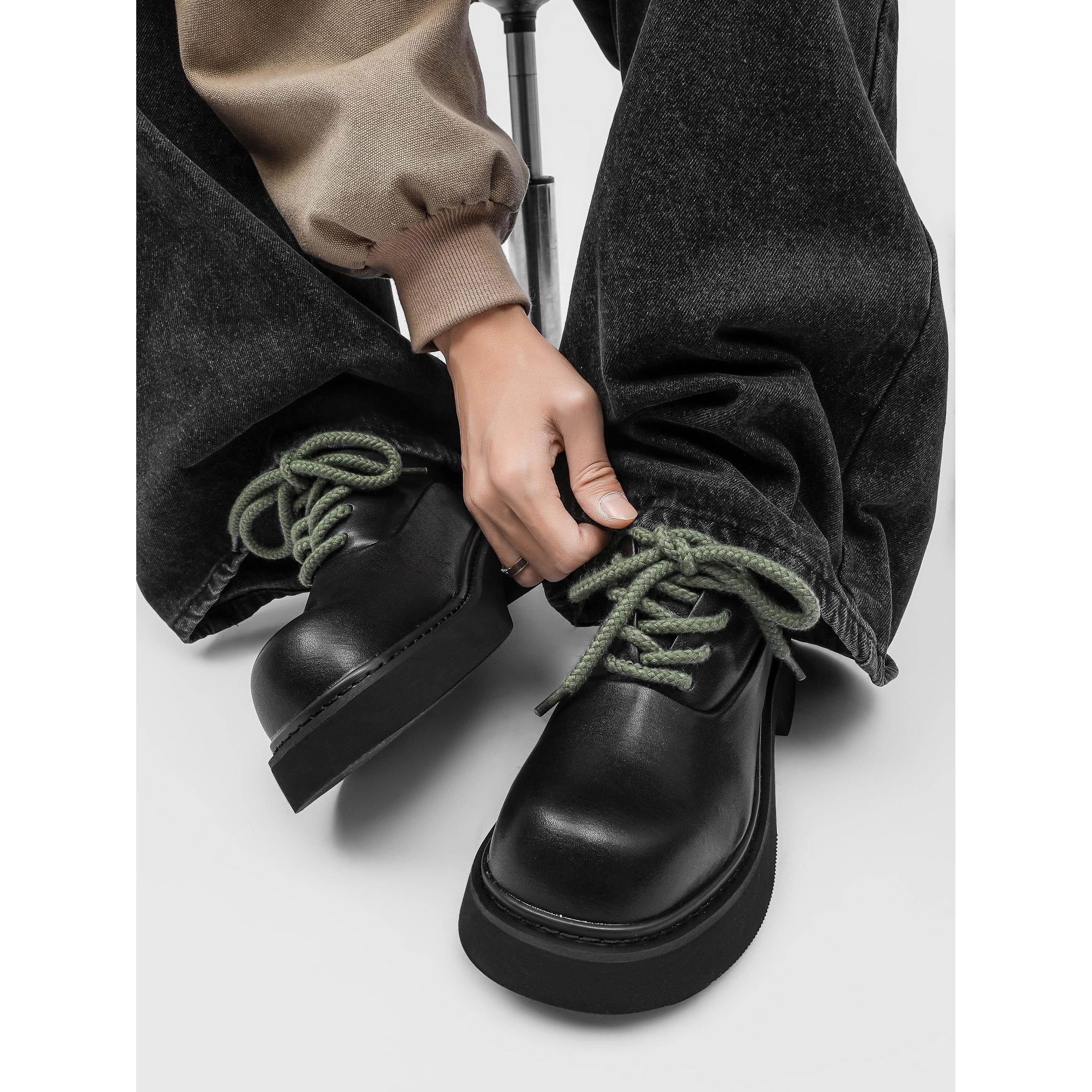 潮牌2025秋季小众巴黎德比鞋男厚底增高通勤皮鞋高级感休闲大头鞋