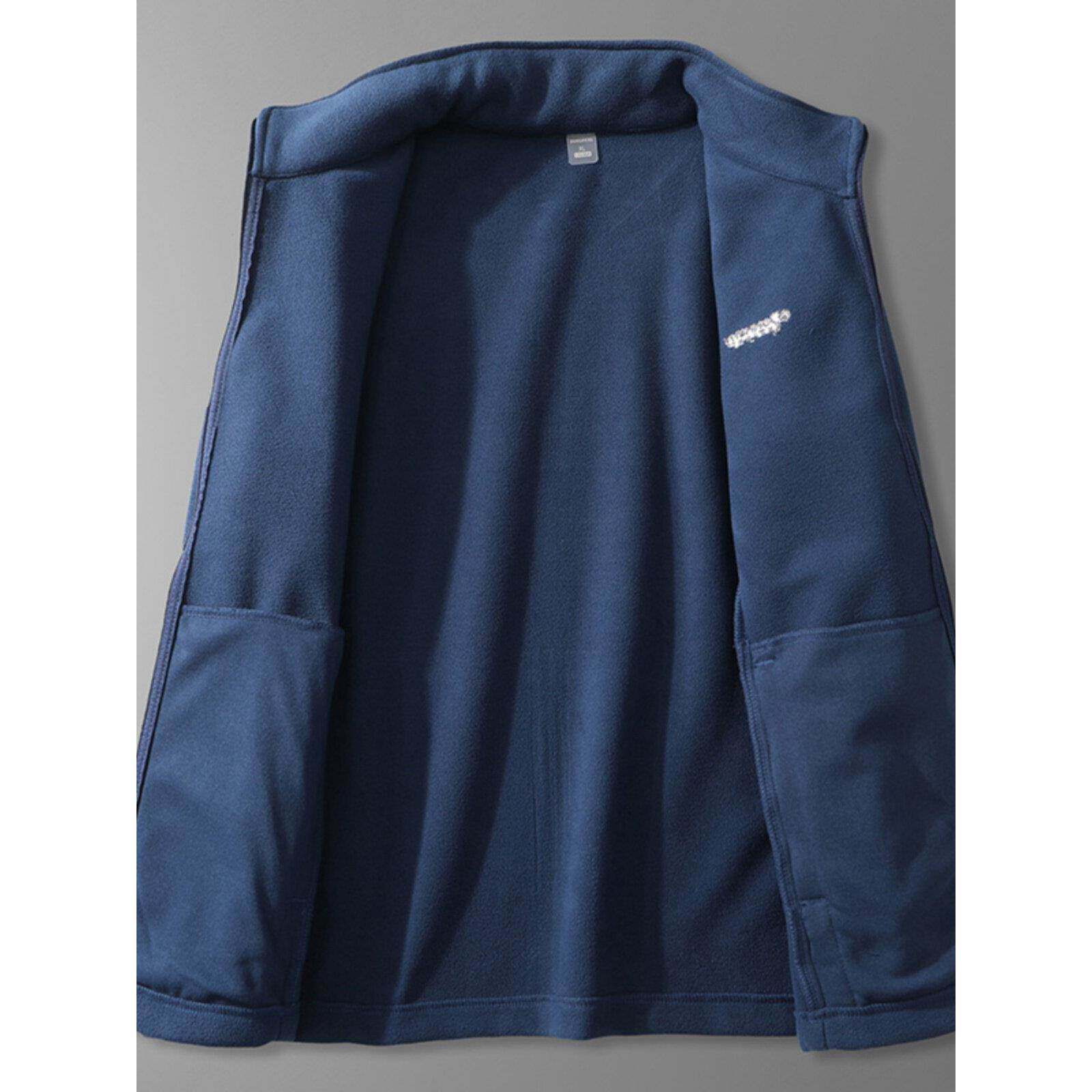 摇粒绒外套男春秋冬季立领爸爸潮流抓绒夹克高端中年男士开衫卫衣