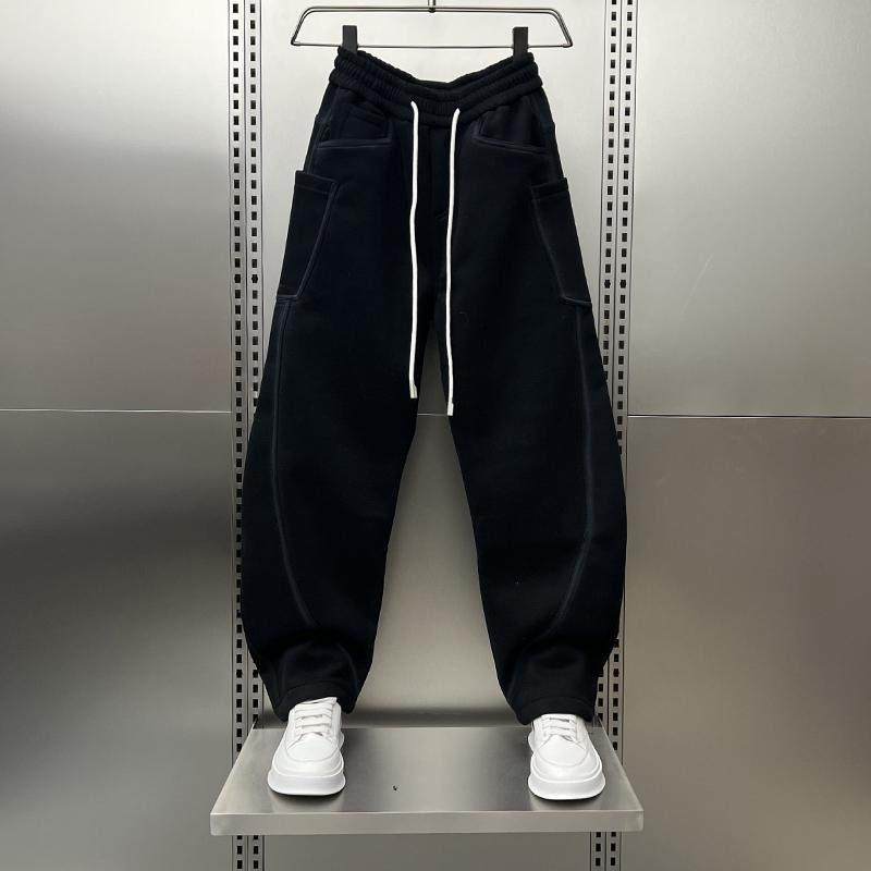 MAROLIO~亲肤柔软！潮牌拼接宽松运动裤男秋冬加厚美式弯刀哈伦裤,男装,大码下装,淘宝优惠券,粉丝福利购,淘宝优惠卷