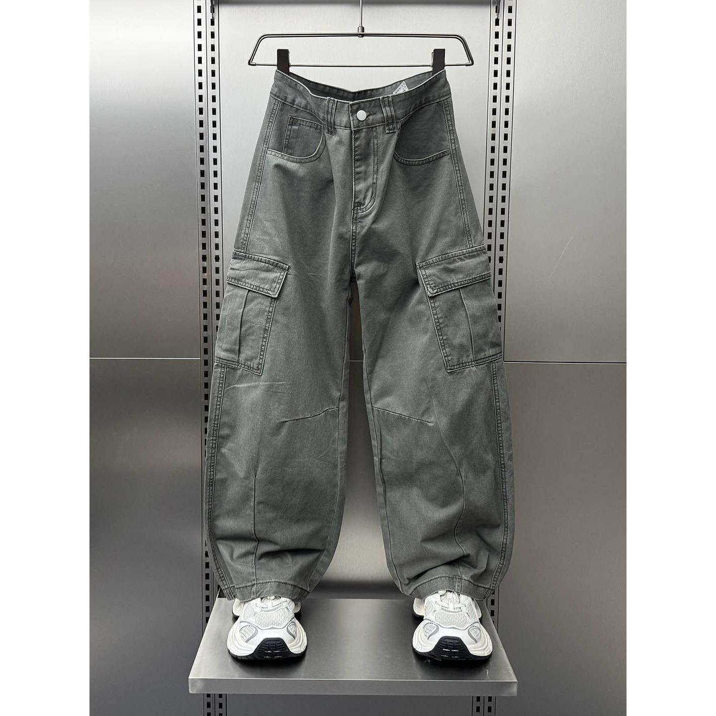 Mostarsea~美式街头阔腿弯刀裤男士秋季新款多口袋百搭休闲工装裤,男装,大码下装,淘宝优惠券,粉丝福利购,淘宝优惠卷