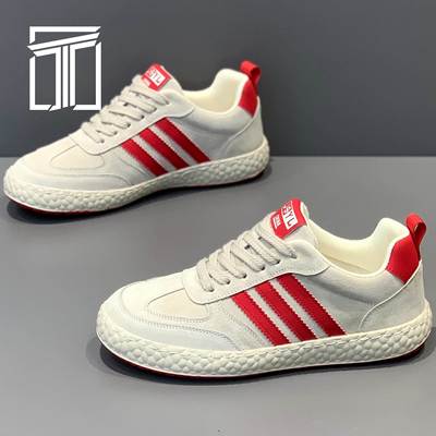 香港ITUN7G冬季2025新款男鞋翻毛皮时尚软底轻便拼色阿甘休闲鞋子