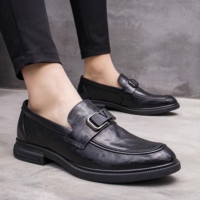 潮牌2025秋季男韩版防臭透气厚底男英伦商务正装百搭西装休闲皮鞋