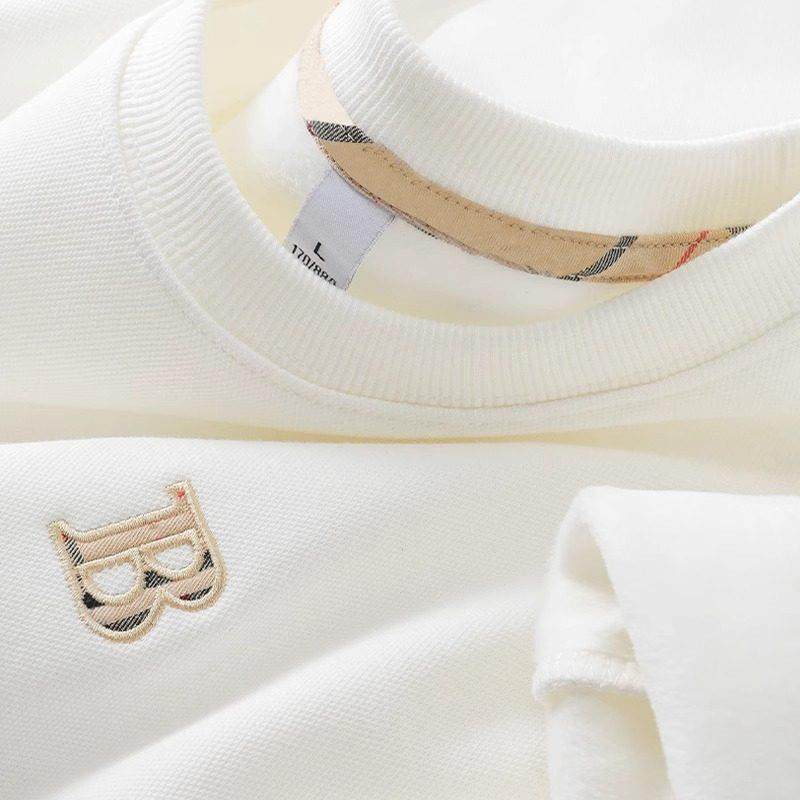 高端纯棉长袖T恤男春秋新款白色刺绣修身加绒加厚圆领男士卫衣潮