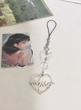 【白色心动ins】手作自制短款手机链卡册挂链咕本链yk2甜亚风挂件