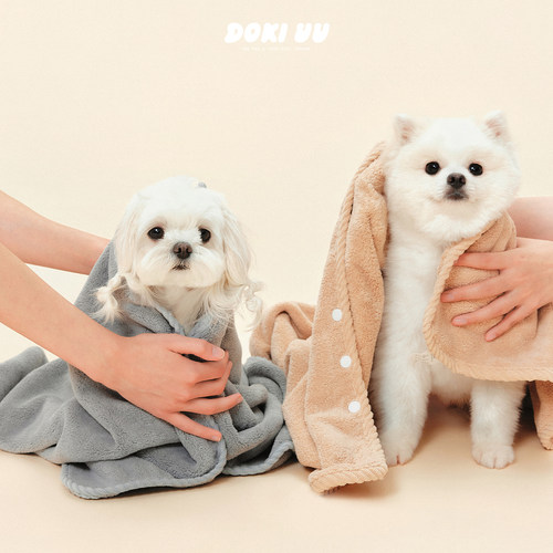 dokiuu宠物吸水毛巾加厚速干猫咪狗狗洗澡不粘毛柔软擦狗专用浴巾