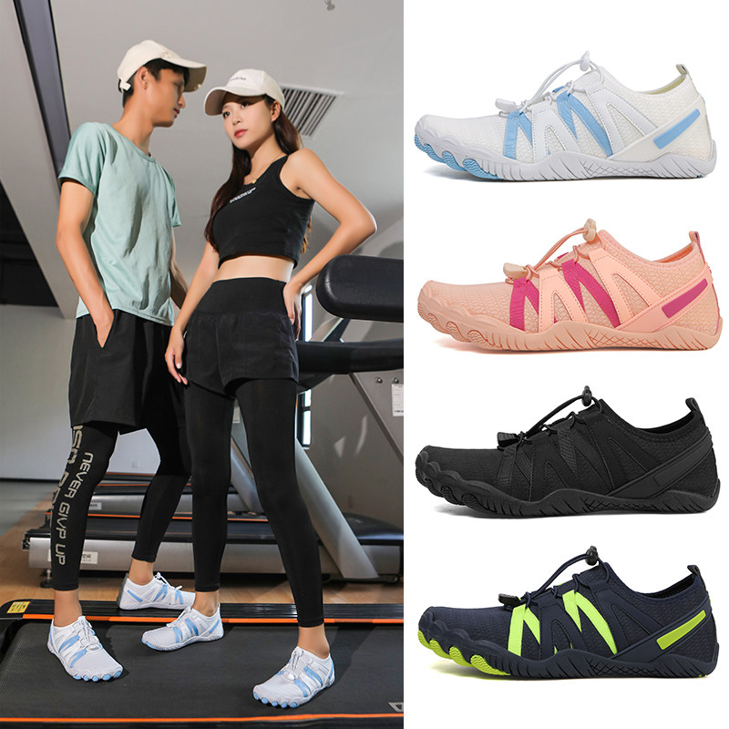 室内综合运动鞋透气耐磨跳绳鞋减震防滑跑步机鞋轻便软底静音鞋子