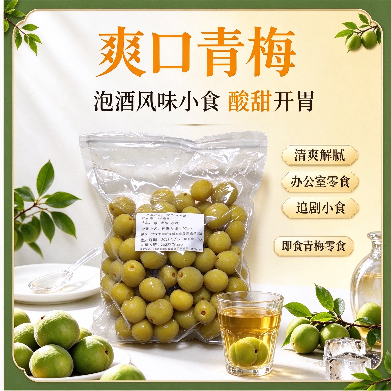 轻加工青梅鲜果泡酒半成品解腻新鲜口感丰厚蜜饯大果水果开胃软果