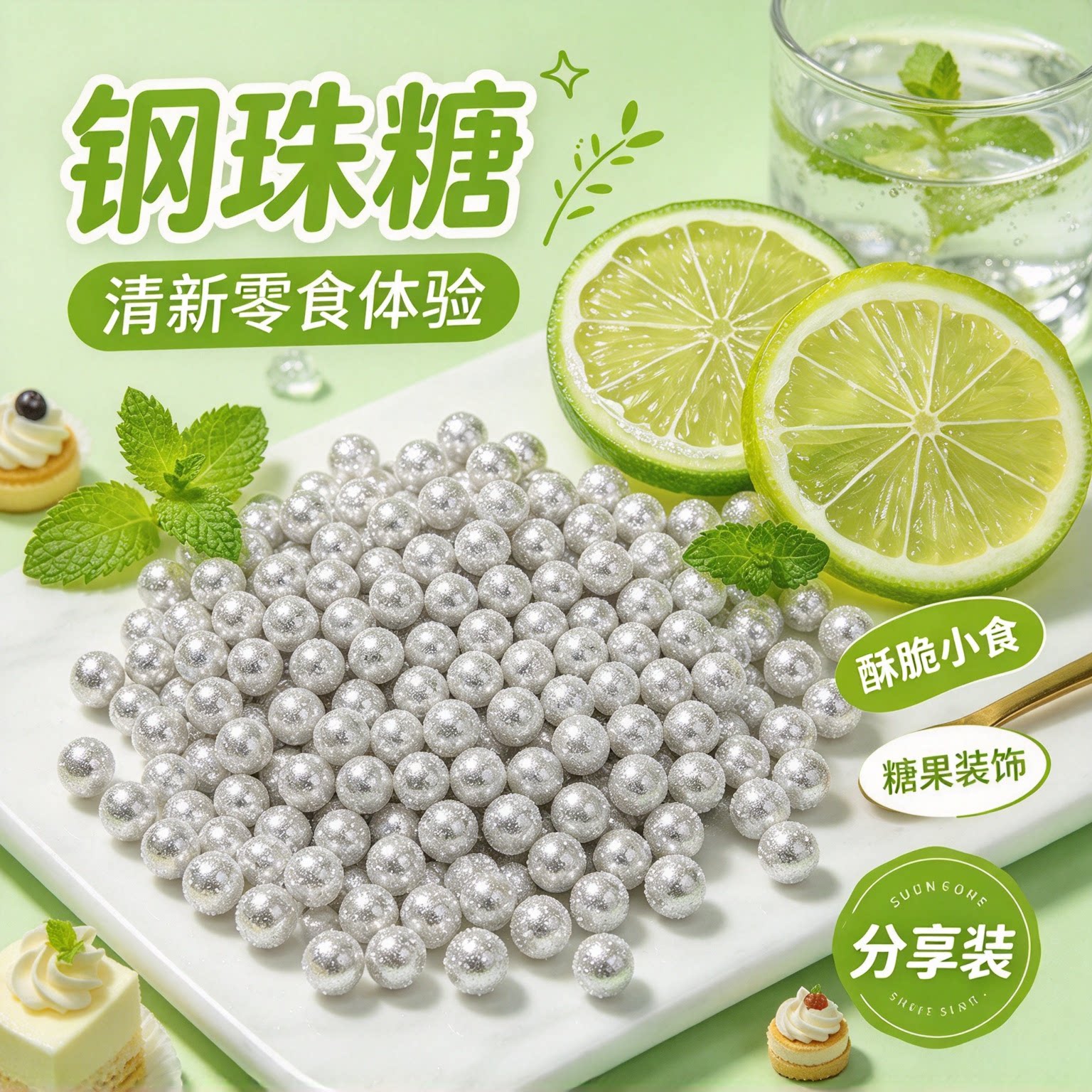 钢珠糖可乐味可食用冰淇淋装饰蛋糕日本搞怪生日礼物小银恶搞网红