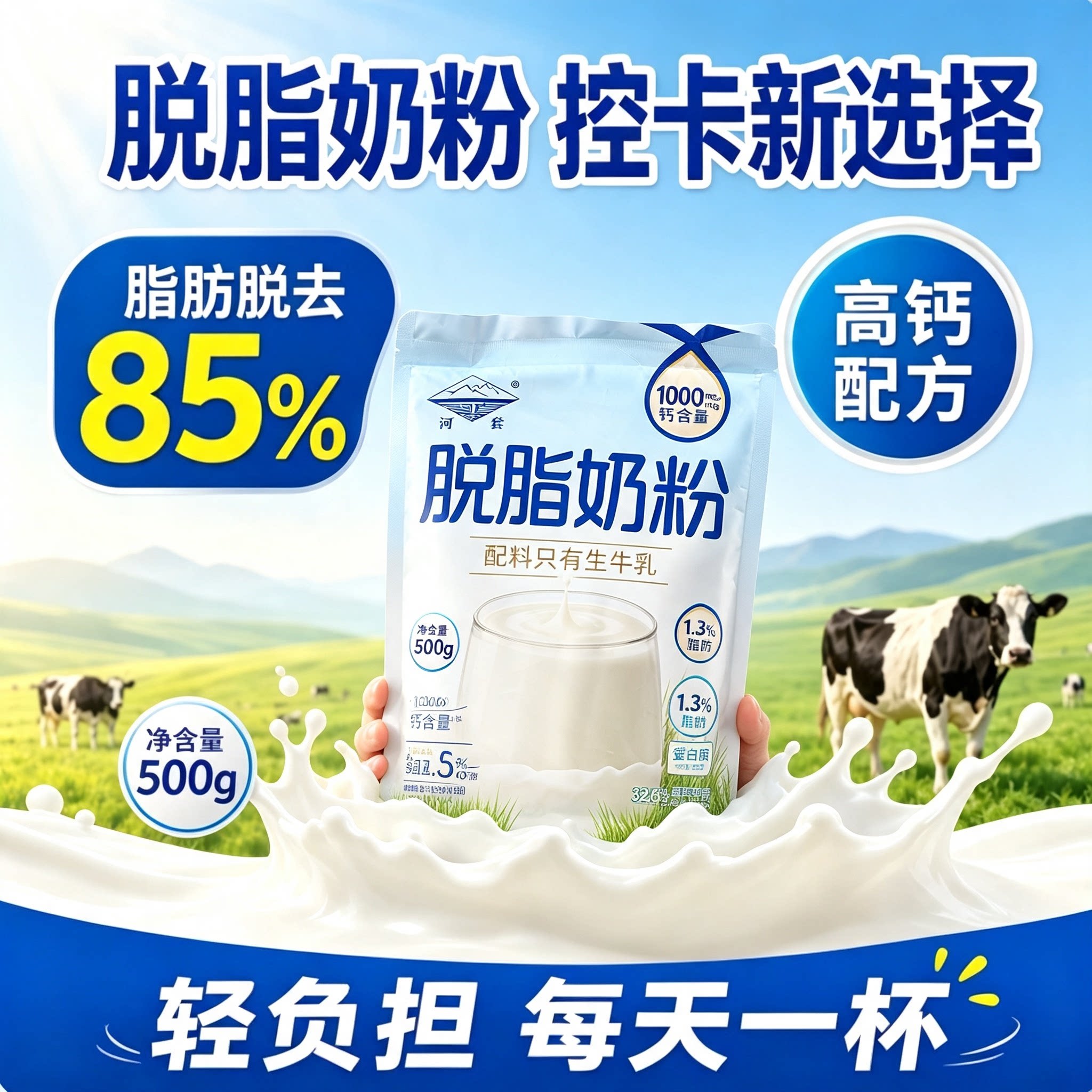 脱脂奶粉无糖0脂肪独立包装食品官方内蒙古特产早餐高钙健康女士