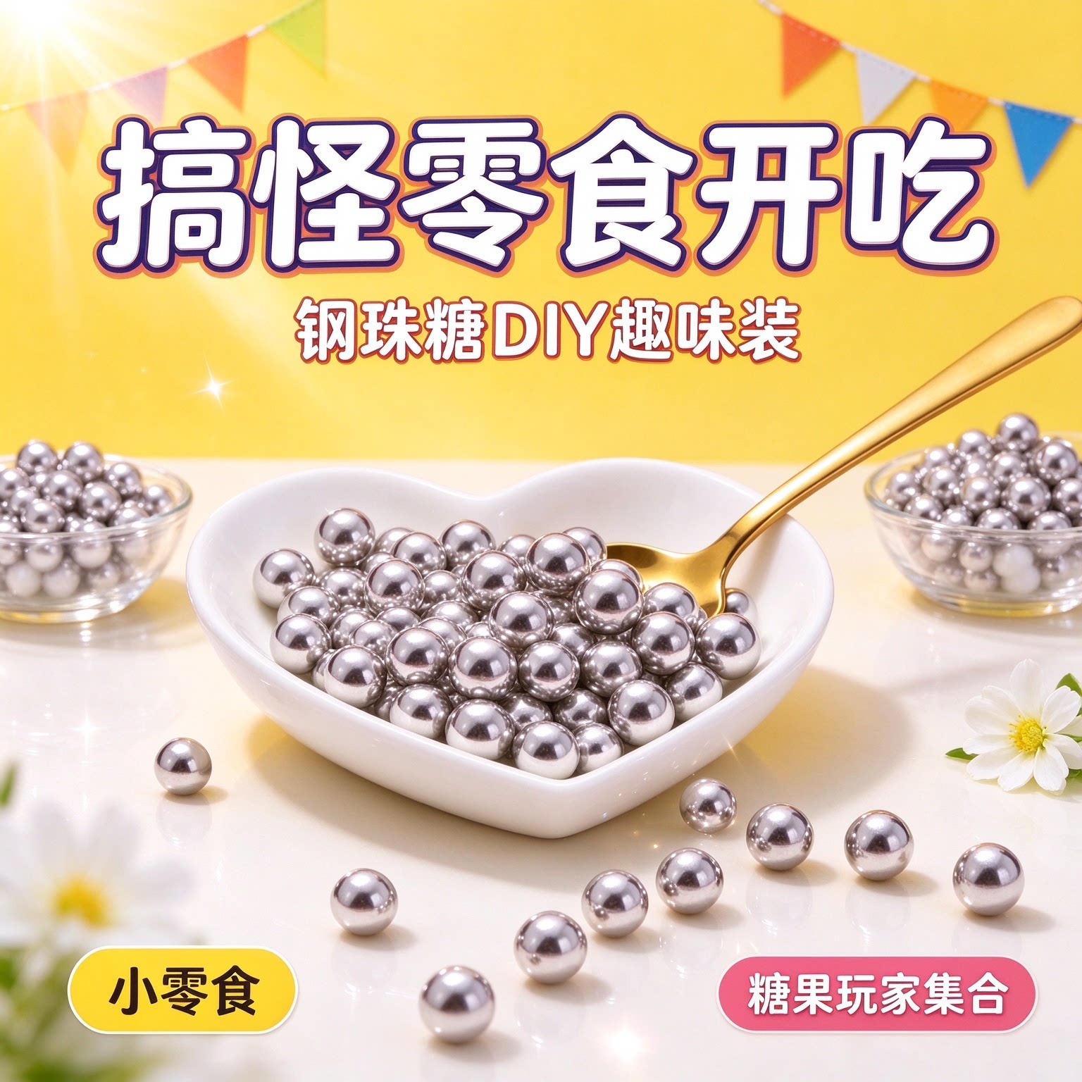 钢珠糖可乐味可食用怀旧休闲薄荷日本小银蛋糕装饰儿童糖果网红