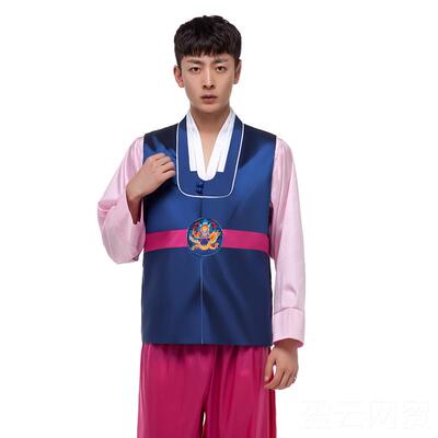 正品02韩国传统舞蹈韩服男士5表演服装大长今2朝鲜族族少数民演出