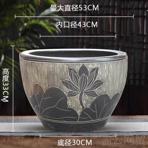 正品景德镇陶瓷鱼院缸特大号客庭厅养鱼盆户外鱼睡莲荷花缸老式缸