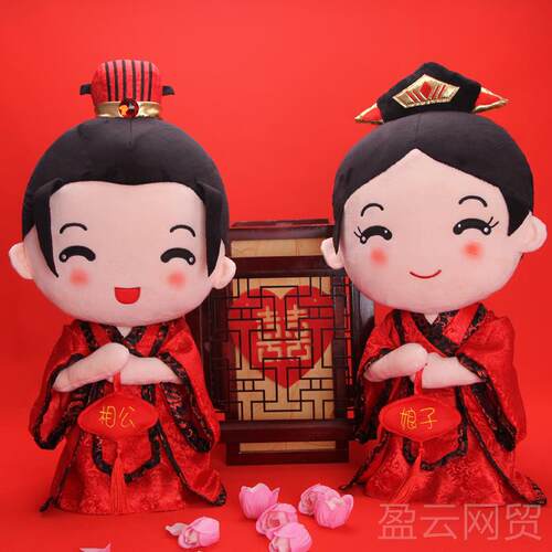 正品压床娃娃一对婚庆送公娘仔摆结婚礼物新人闺蜜新婚房玩偶高档
